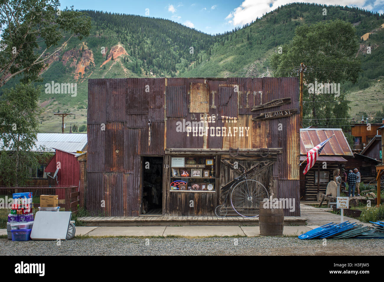 Studio de photographie rustique à Silverton, Colorado, USA Banque D'Images