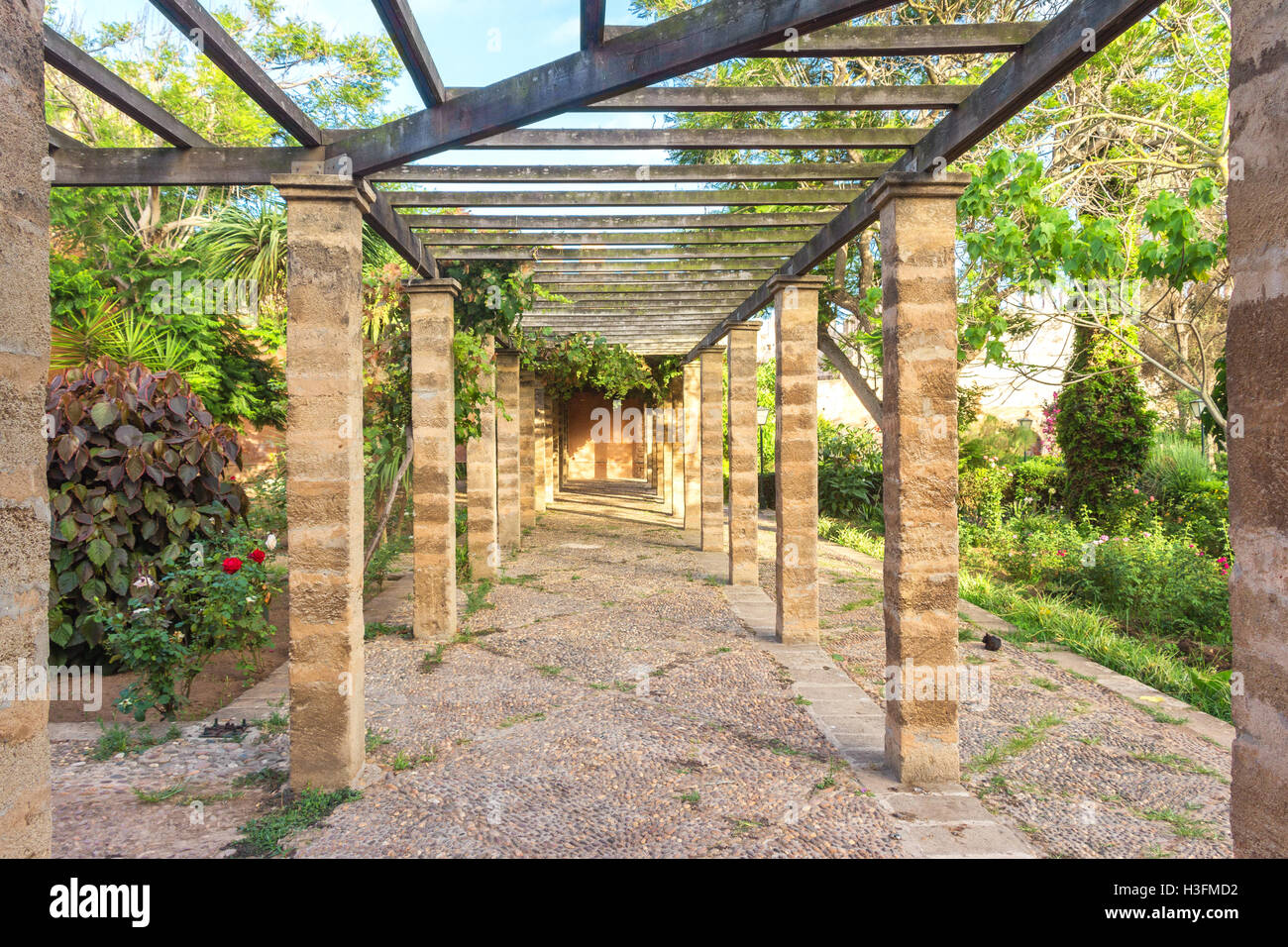 Kasbah des Oudayas à Rabat Maroc jardins Banque D'Images
