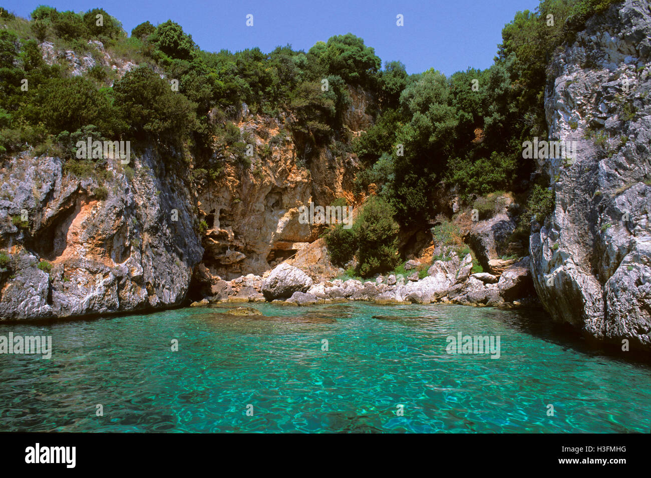 Costa degli Infreschi, côte Infreschi, Marina di Camerota, Cilento-Vallo di Diano et Parc National Alburni, Campanie, Italie Banque D'Images