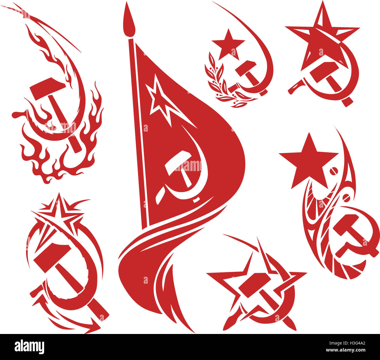 Pointe De Drapeau Soviétique URSS - Étoile Faucille Et Marteau - Fer - Années 70