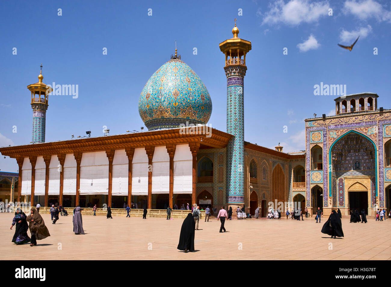 L'Iran, la province du Fars, Shiraz, mausolée Shah Cheragh Banque D'Images