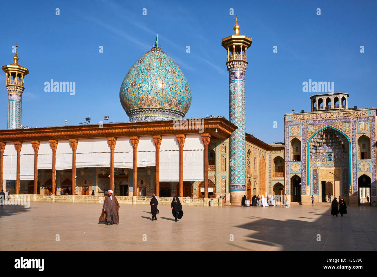 L'Iran, la province du Fars, Shiraz, mausolée Shah Cheragh Banque D'Images