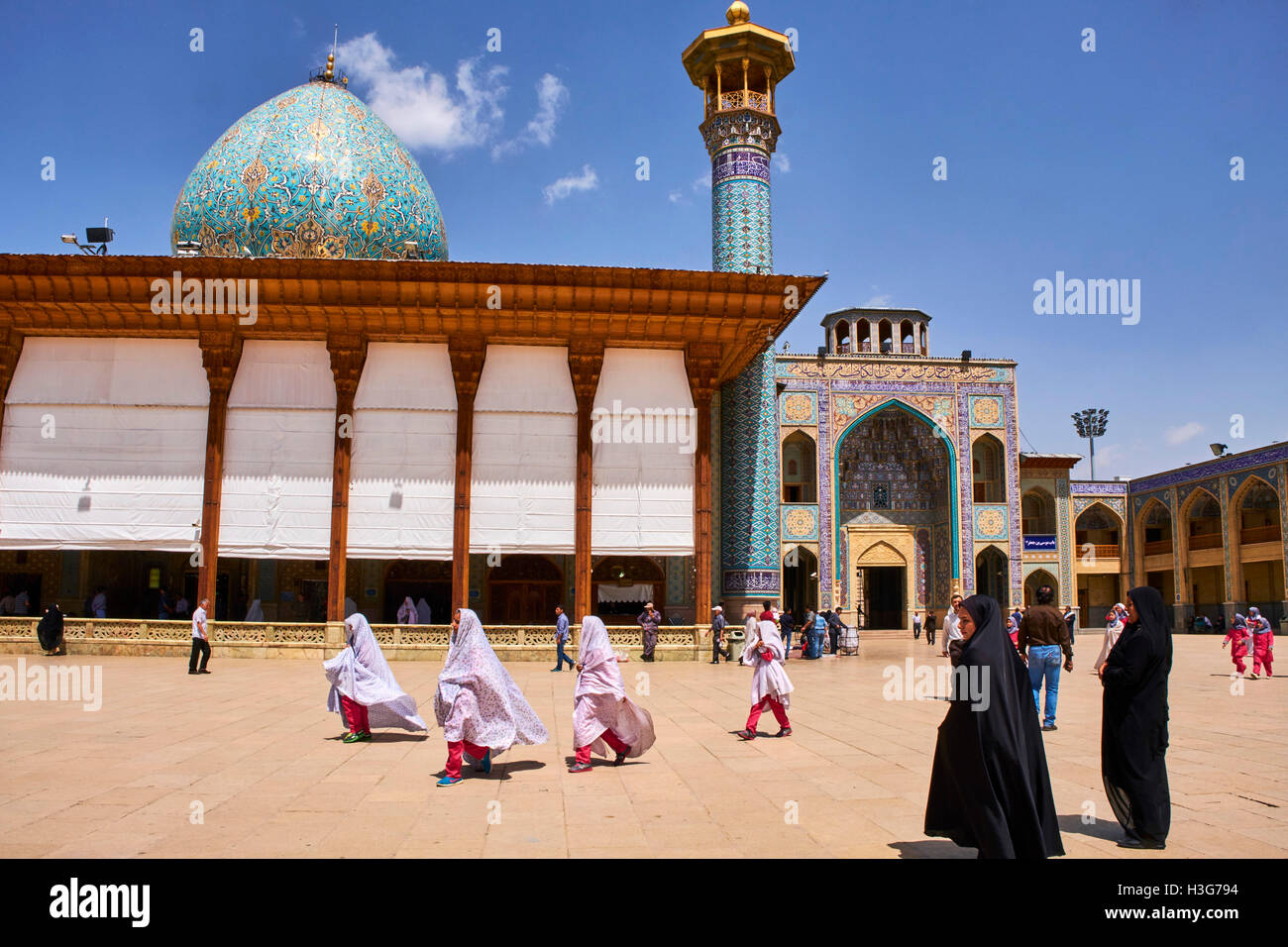 L'Iran, la province du Fars, Shiraz, mausolée Shah Cheragh Banque D'Images
