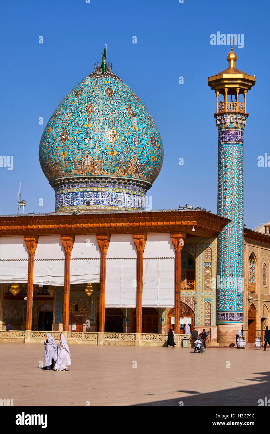 L'Iran, la province du Fars, Shiraz, mausolée Shah Cheragh Banque D'Images