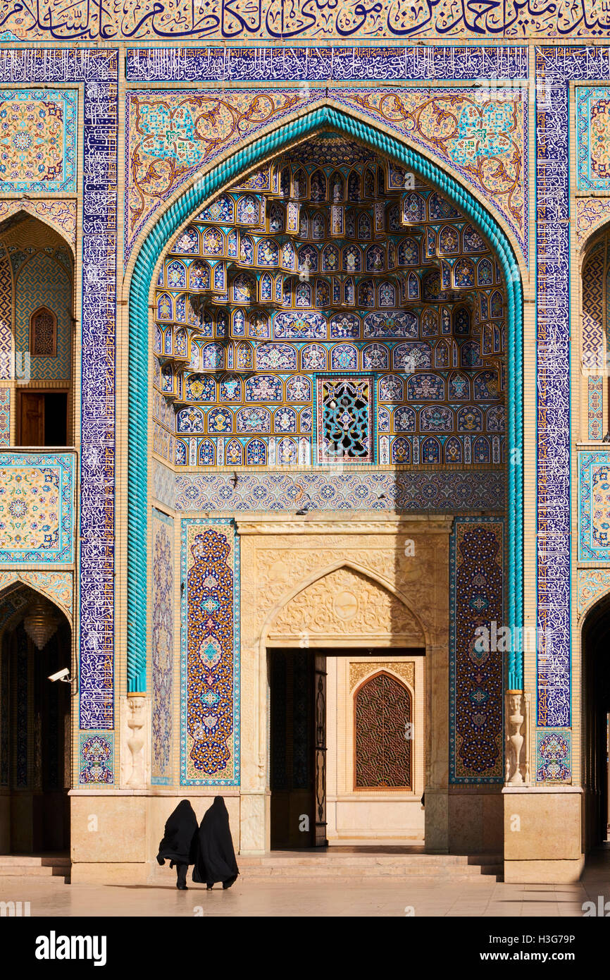 L'Iran, la province du Fars, Shiraz mausolée Shah Cheragh Banque D'Images