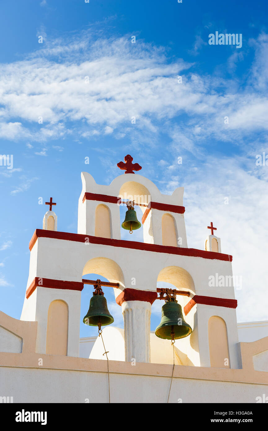 Clocher à Oia, Santorini Banque D'Images