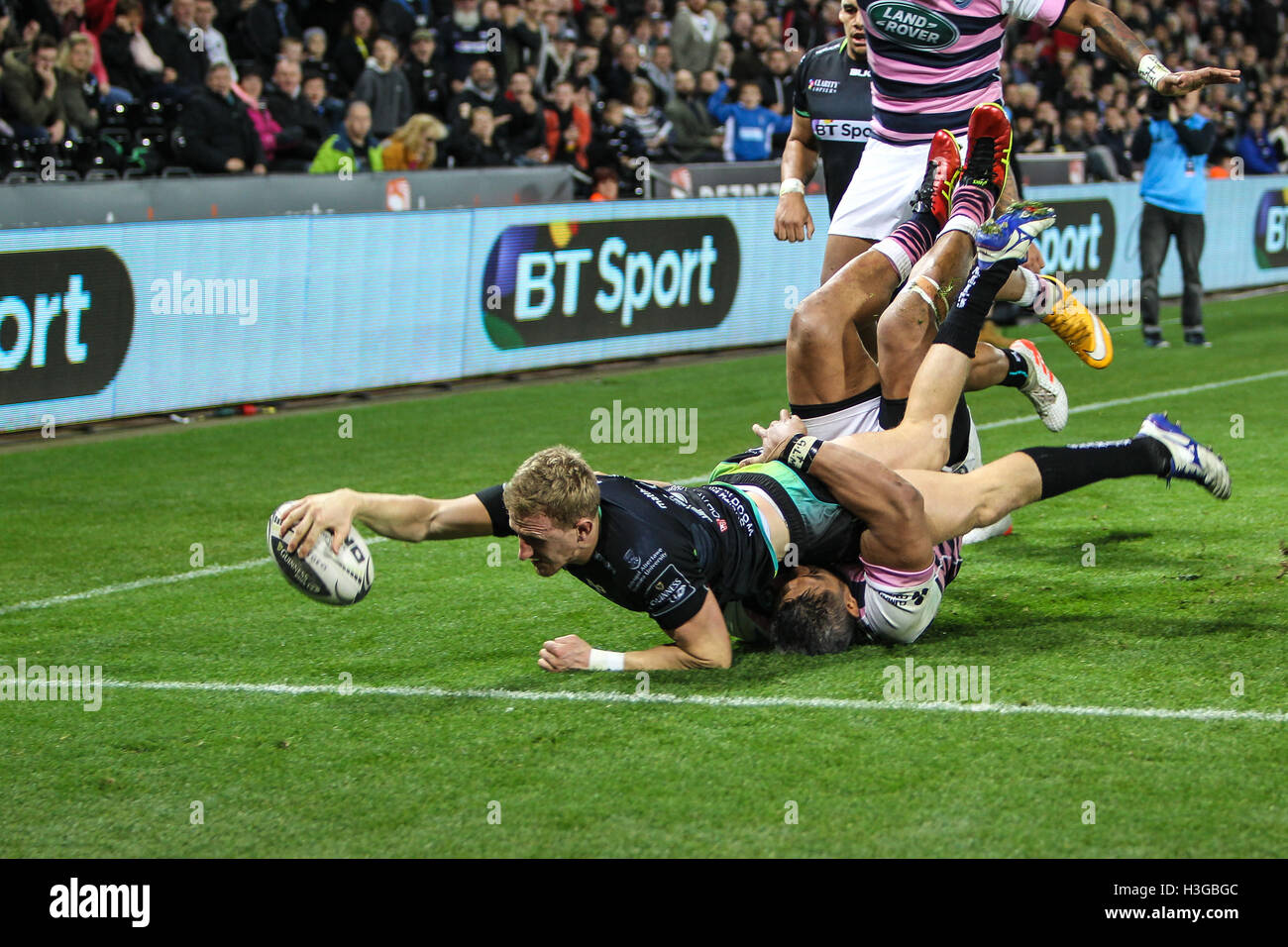 Ospreys v Cardiff Blues, Guinness Pro 12 match de rugby, 7 octobre 2017, le Liberty Stadium, Swansea Banque D'Images