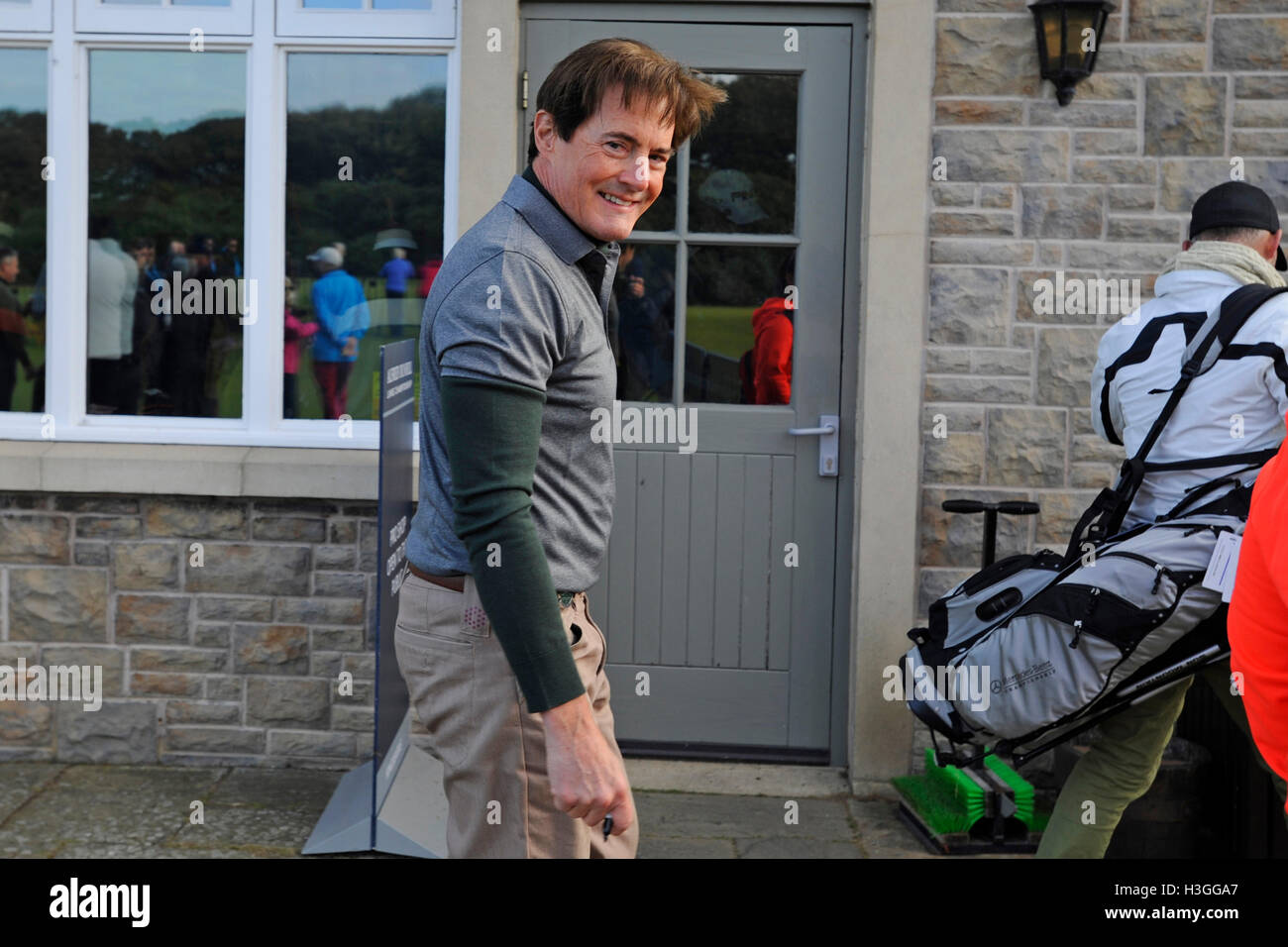 St Andrews, Écosse, Royaume-Uni, 08, octobre 2016. L'acteur américain Kyle MacLachlan au début de son troisième tour de l'Alfred Dunhill Links Championship, Crédit : Ken Jack / Alamy Live News Banque D'Images