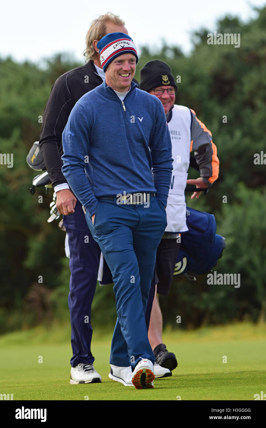 St Andrews, Écosse, Royaume-Uni, 08, octobre 2016. Pro de golf David Horsey au début de son troisième tour de l'Alfred Dunhill Links Championship, Crédit : Ken Jack / Alamy Live News Banque D'Images