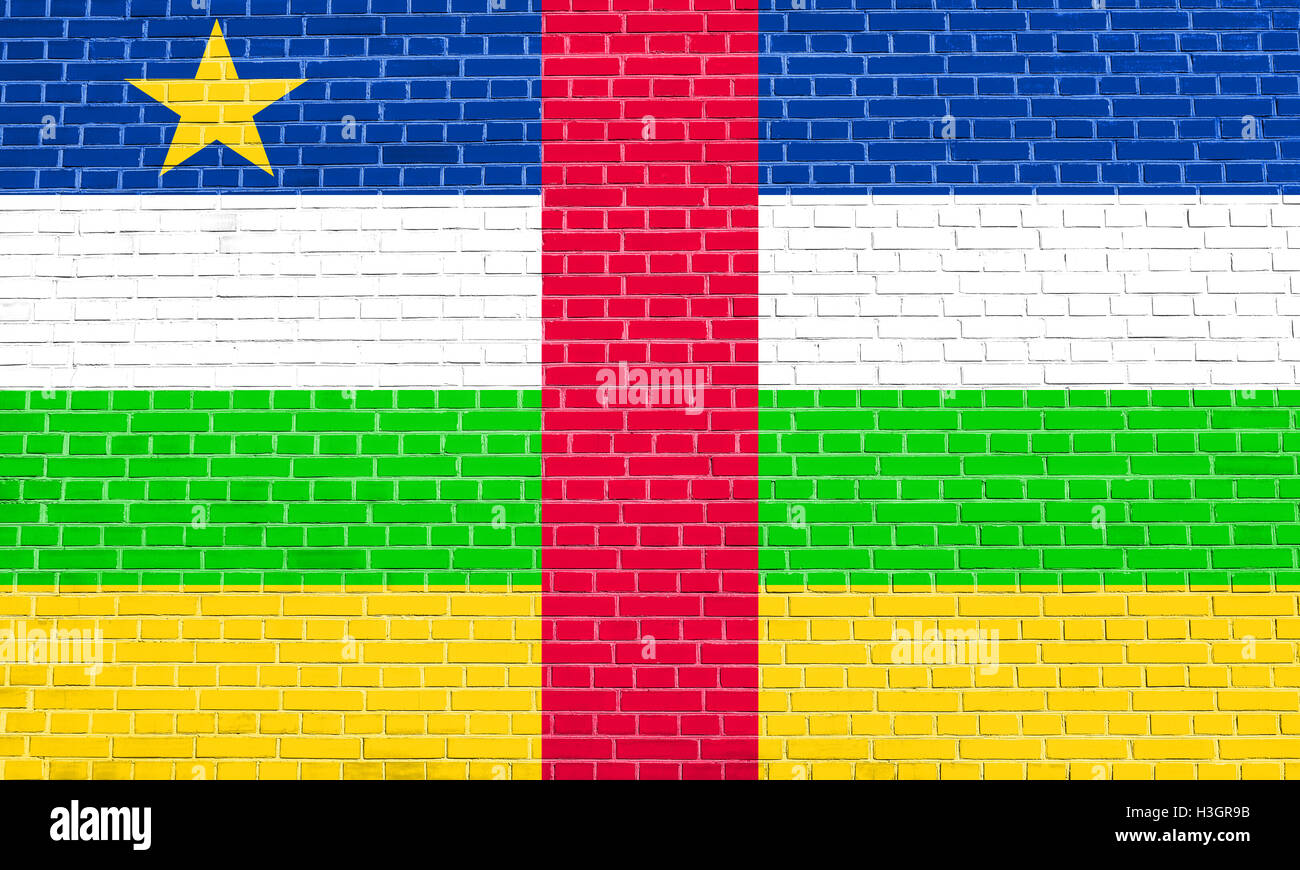Afrique centrale drapeau officiel national. Symbole patriotique africaine, bannière, élément, arrière-plan. Banque D'Images