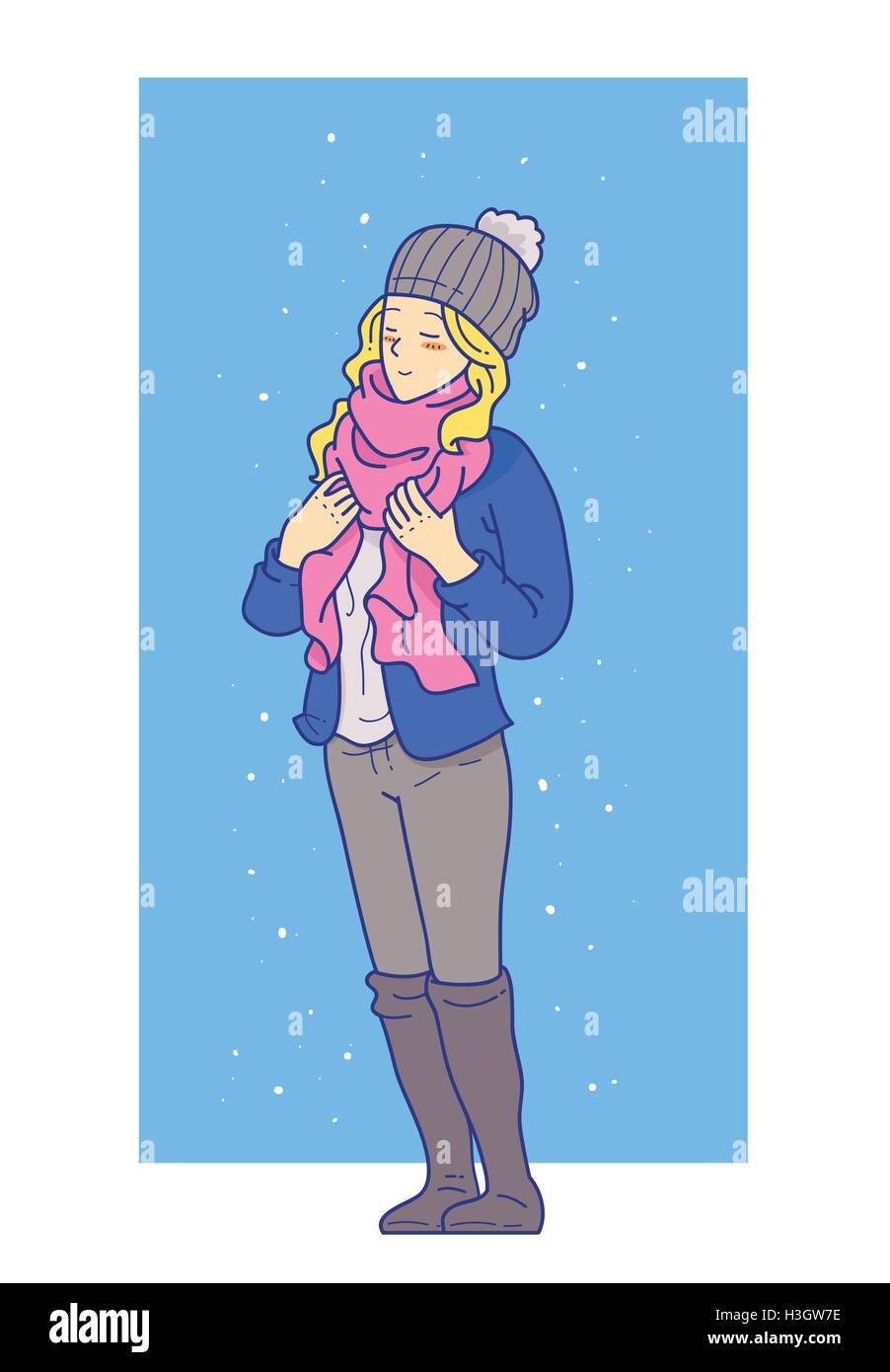 Fille d’hiver Illustration de Vecteur