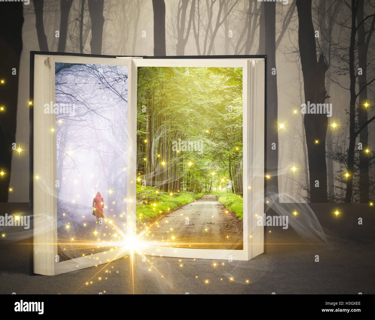 Livre de conte ouvert Banque D'Images