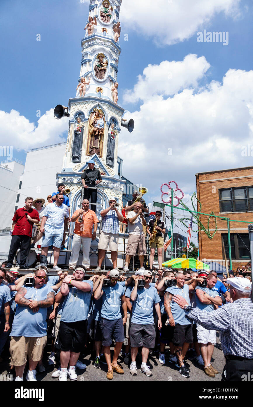 New York City, NY NYC Brooklyn, Williamsburg, quartier italien, Our Lady of Mount Carmel Feast Day, festival religieux, foire de rue, travail d'équipe, tradition, h Banque D'Images