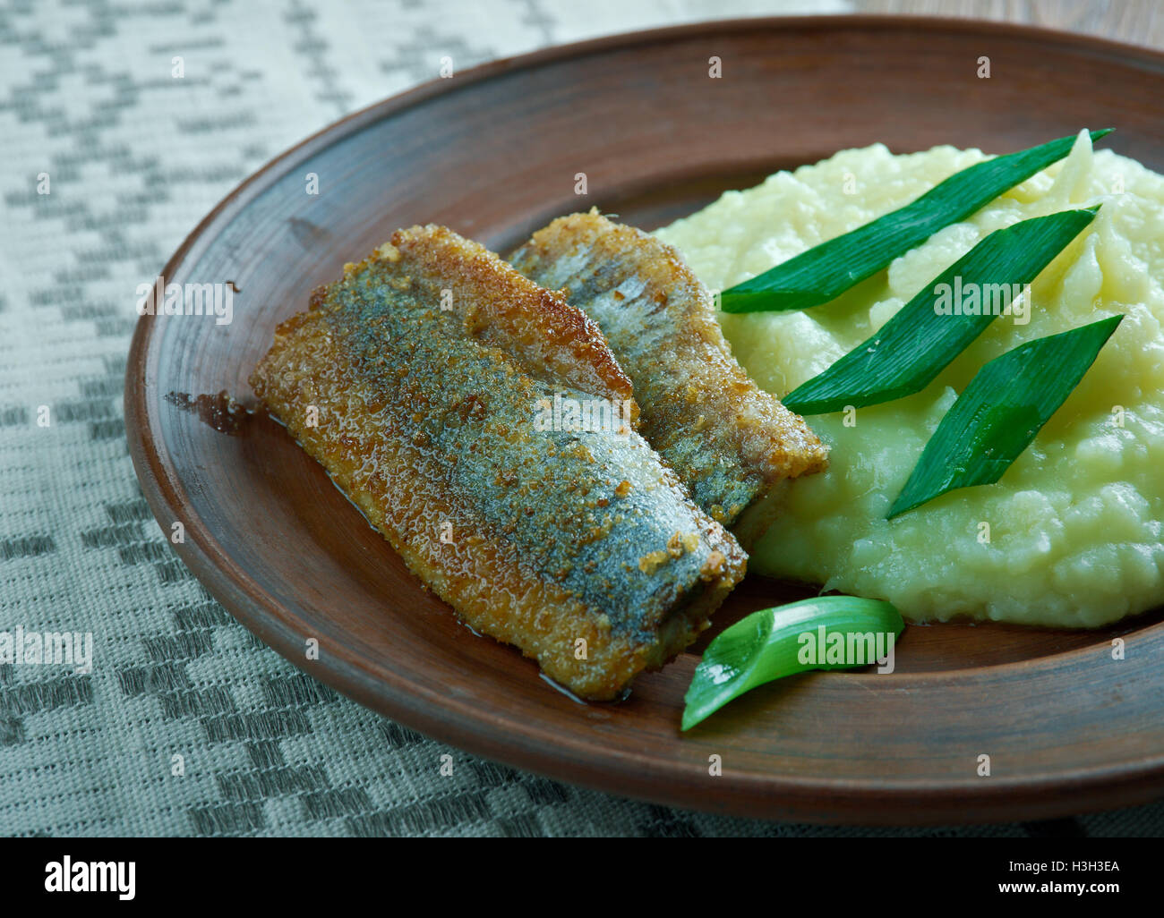 Silakkapihvi - filets de hareng frit. La cuisine finlandaise Banque D'Images