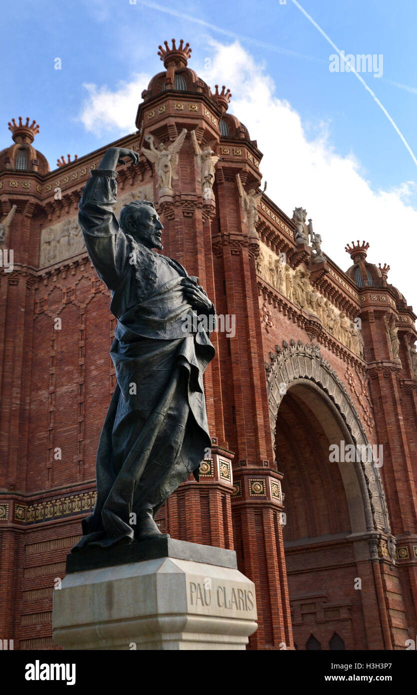 L'Arc de Triomf ou Arco de Triunfo (espagnol), dans la ville de Barcelone en Catalogne, Espagne. Banque D'Images