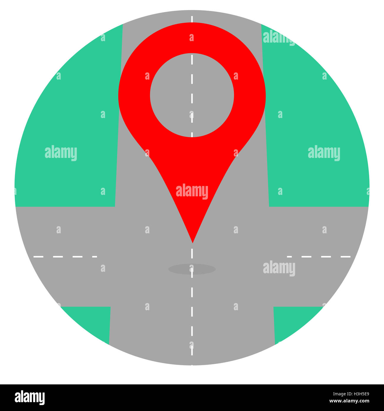 L'icône GPS carrefour de l'axe. Emplacement de l'icône Carte et navigation GPS, vector illustration Banque D'Images