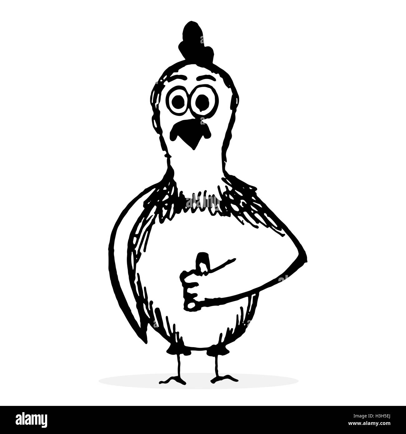 Dessin A La Main De Poulet Poulet Roti Vecteur Illustration Coq
