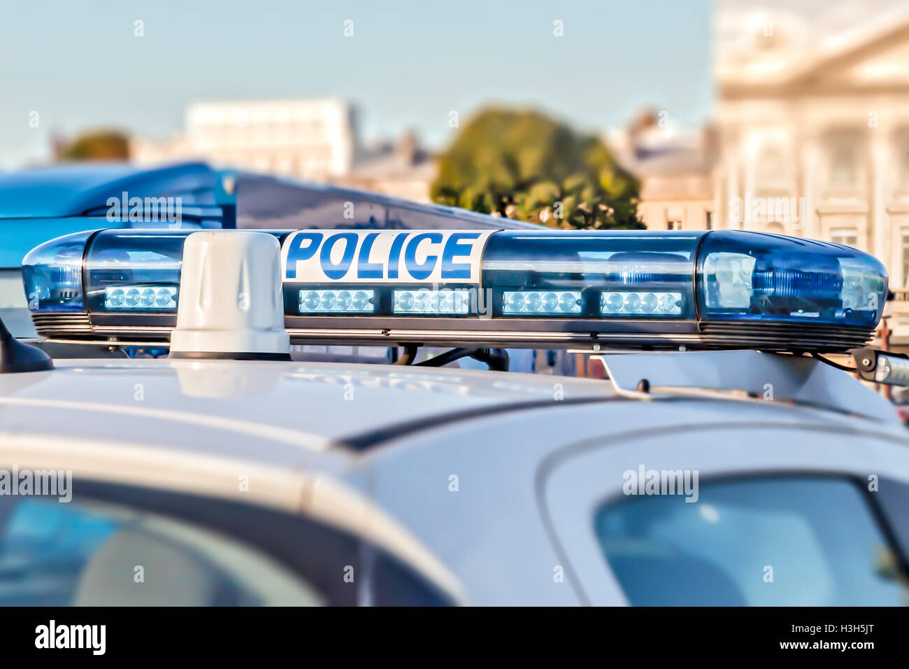 Voiture de police français sign Banque D'Images