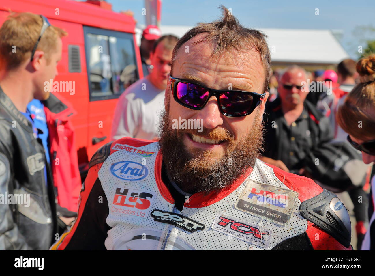 Bruce Anstey au Tourist Trophy en 2015 sur l'île de Man Banque D'Images