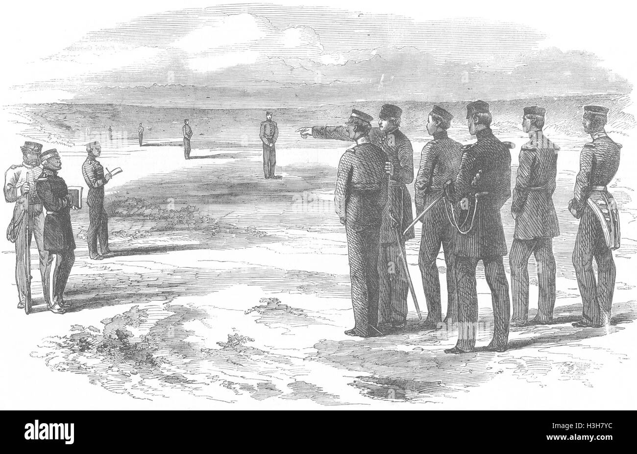 Les armes légères KENT School Corps, Hythe-distance 1855. Illustrated London News Banque D'Images