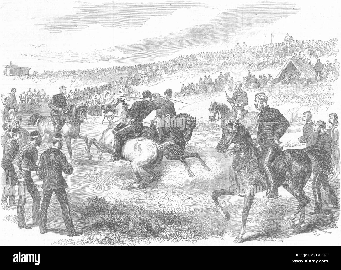 Tournoi de Londres 17e Lanciers, camp Shorncliffe 1868. Illustrated London News Banque D'Images