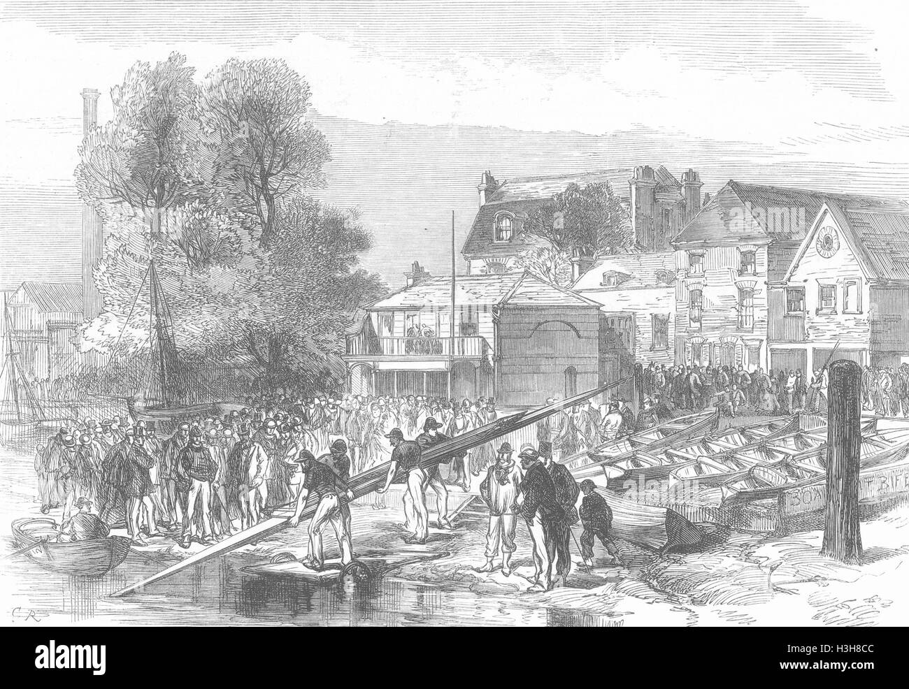 Boat-Race Londres américains, le Biffin Yd, 75015 1872. Illustrated London News Banque D'Images