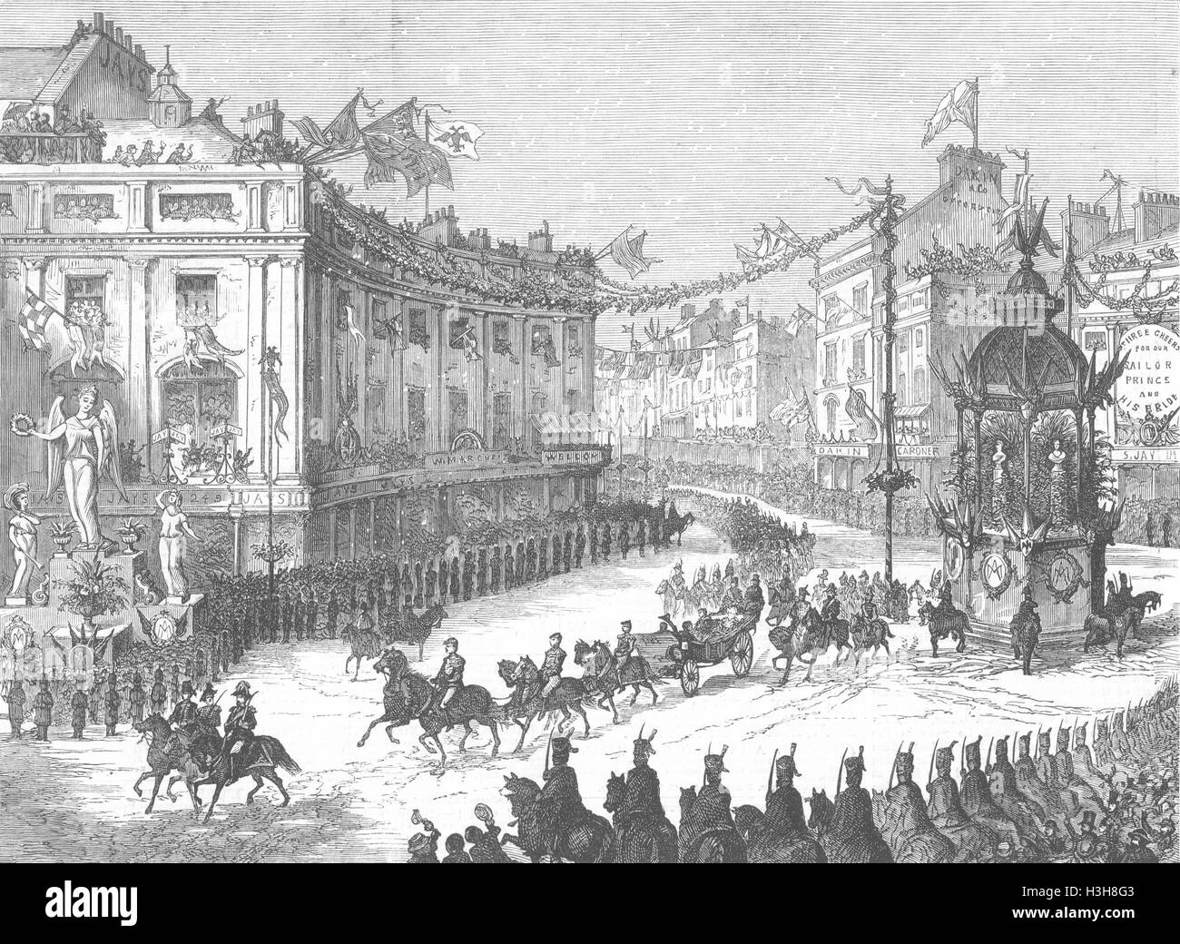 Londres Royal Parade, Oxford-Circus 1874. Illustrated London News Banque D'Images