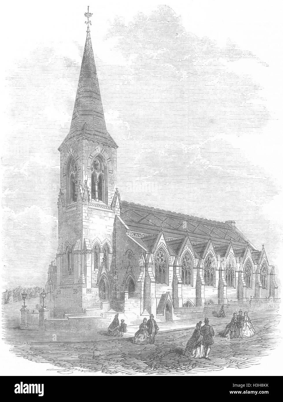 SUSSEX Congregational Church, St Leonards-on-Sea, 1864. Illustrated London News Banque D'Images