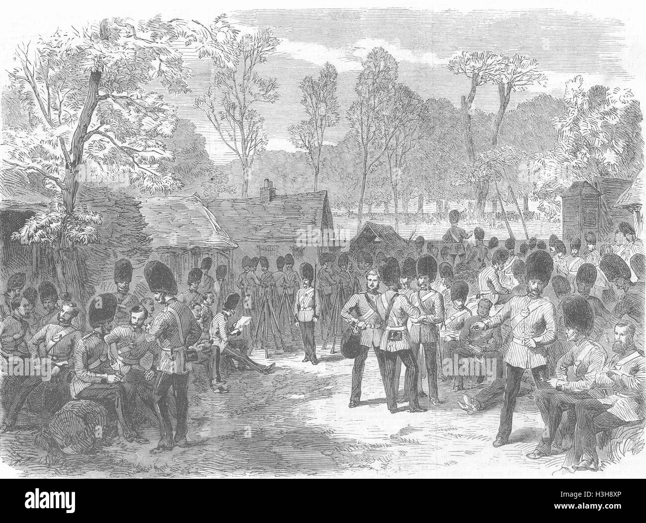 MILITARIA Grenadier Guards, casernes 1867 Magazine. Illustrated London News Banque D'Images