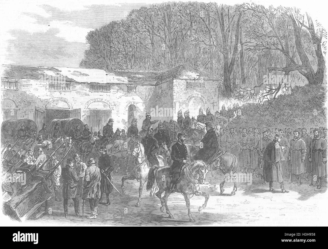 Poursuivant l'Irlande Fenians, Tipperary Dundrum House 1867. Illustrated London News Banque D'Images