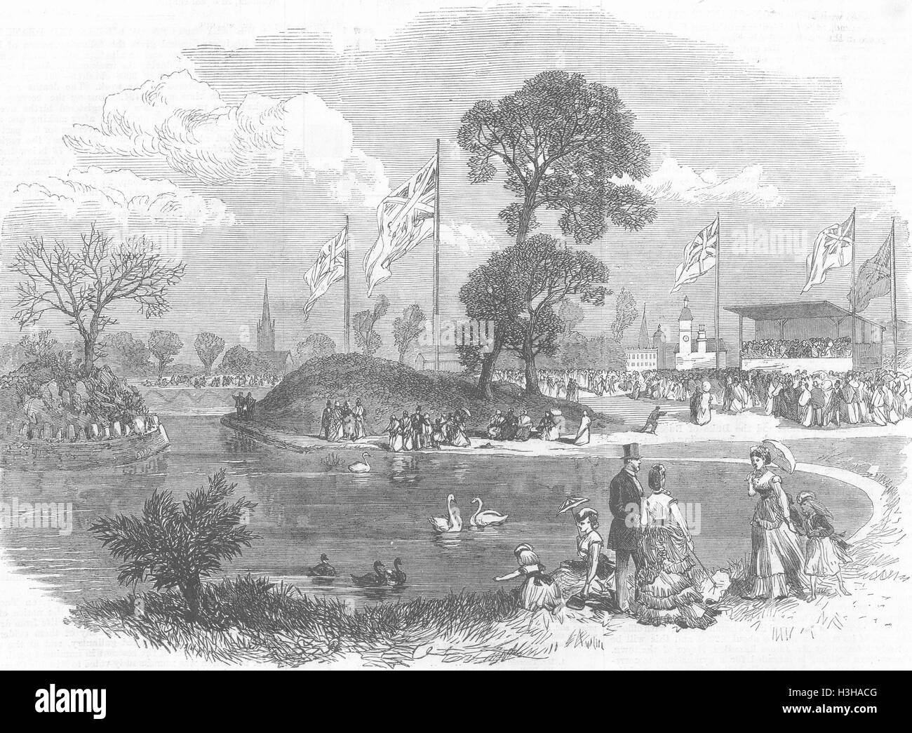 LANCS Alexandra Park, Manchester 1870. Illustrated London News Banque D'Images