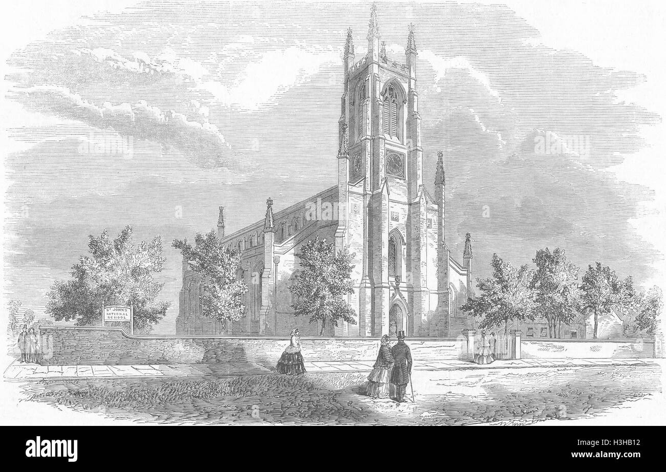 LONDON St John's Church, Upper Holloway, 1859. Illustrated News du monde Banque D'Images