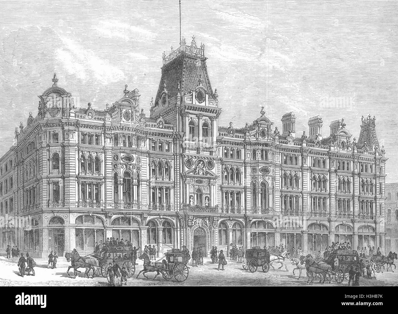 CHEAPSIDE Mercer Co's nouveaux bâtiments 1881. Illustrated London News Banque D'Images