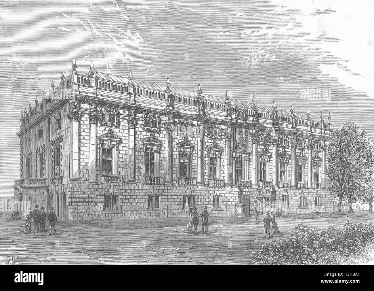 NOTTS Midland counties Art-Museum East Front 1878. Illustrated London News Banque D'Images