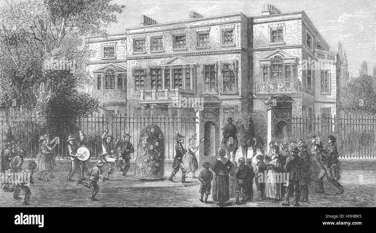 Montagu House de Londres 1872. Le graphique Banque D'Images