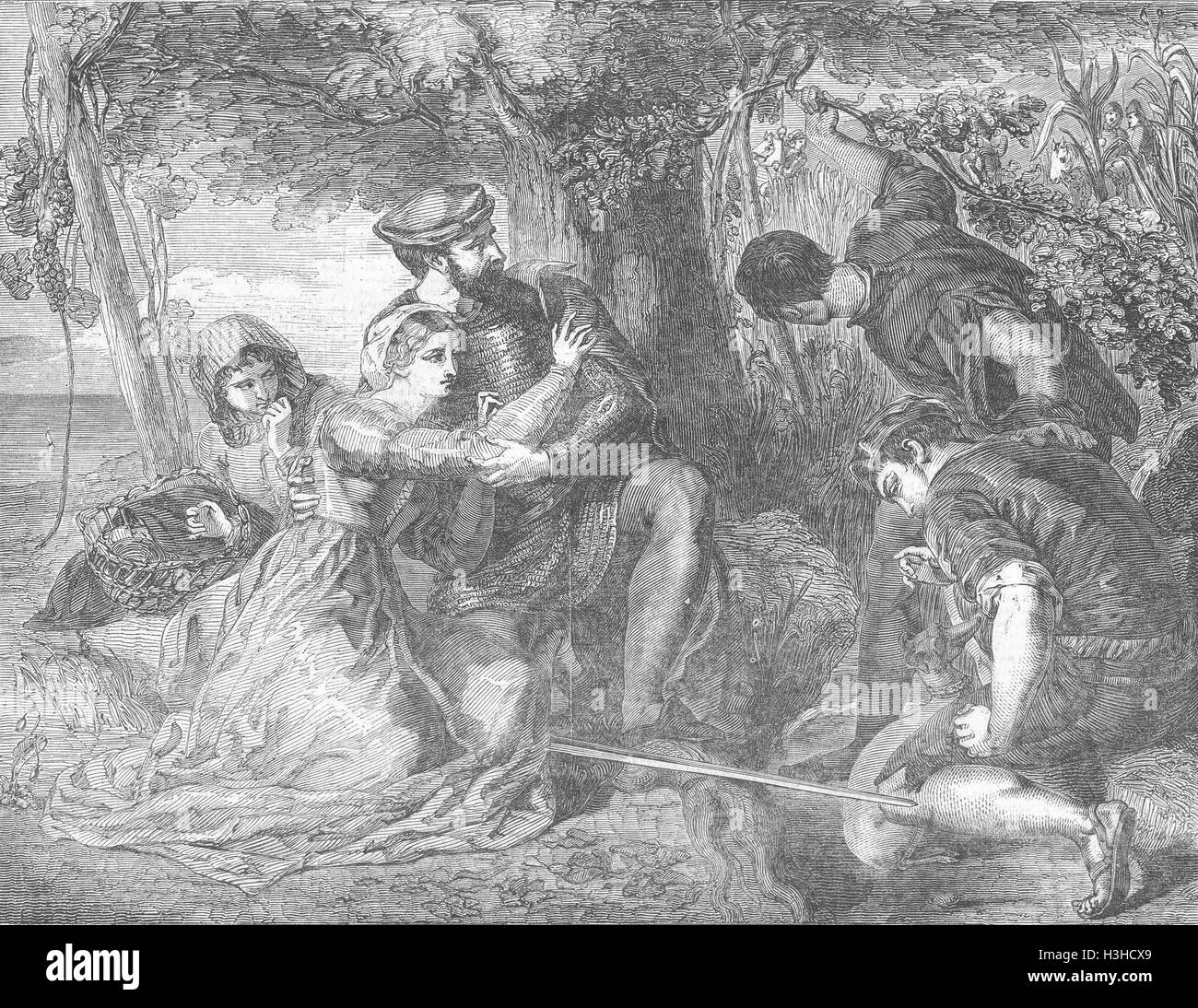 Italie Francesco Novello di Carrara & Taddea escape 1850. Illustrated London News Banque D'Images