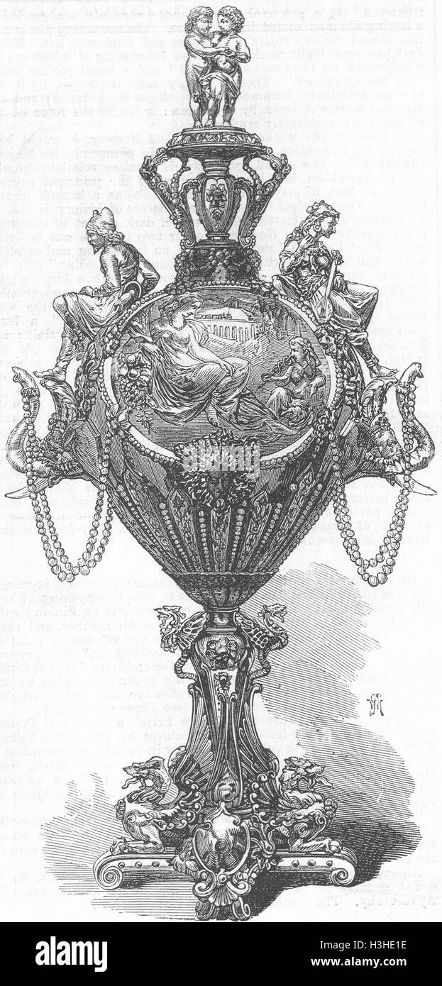 Pièce centrale de Mumbai pour plaque de service marchand 1867. Illustrated London News Banque D'Images