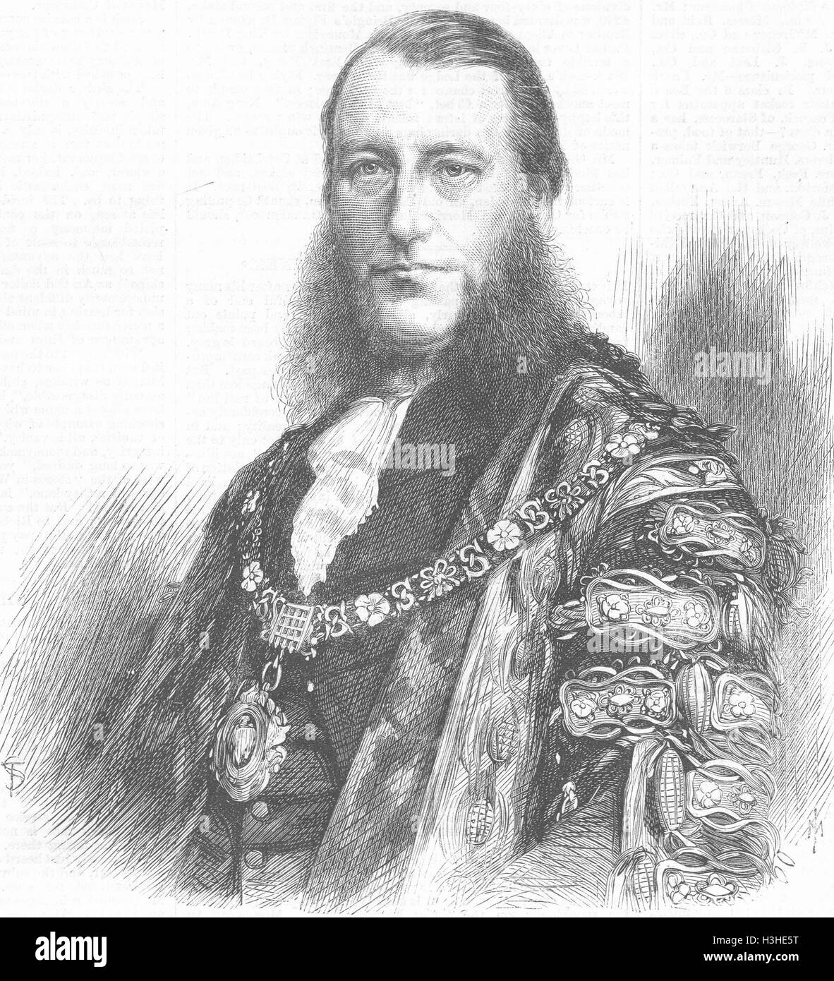 Londres James Clarke Lawrence, Maire élu en 1868. Illustrated London News Banque D'Images