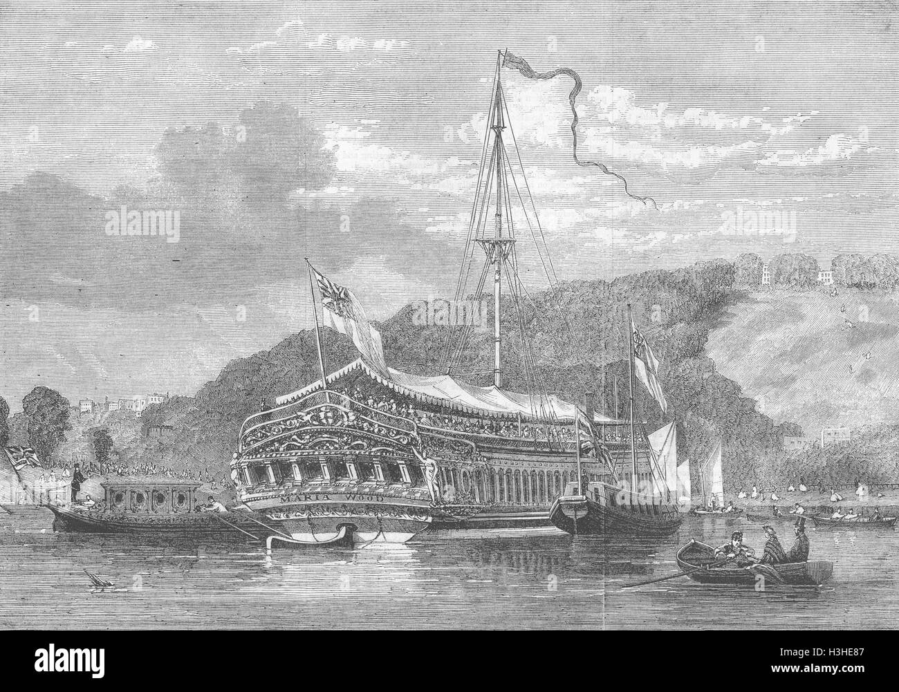Communes relique du passé-city Barge, Maria Wood 1863. Illustrated Times Banque D'Images