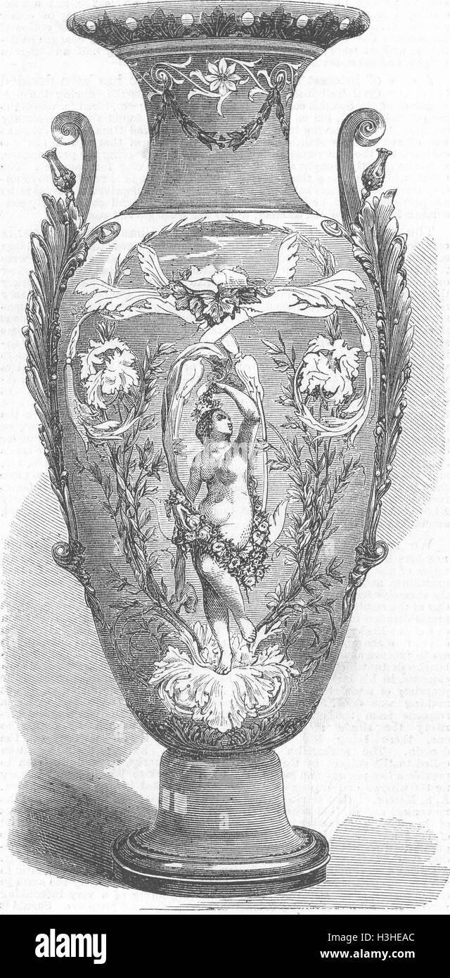 Vase de Sevres FRANCE 1865. Illustrated London News Banque D'Images