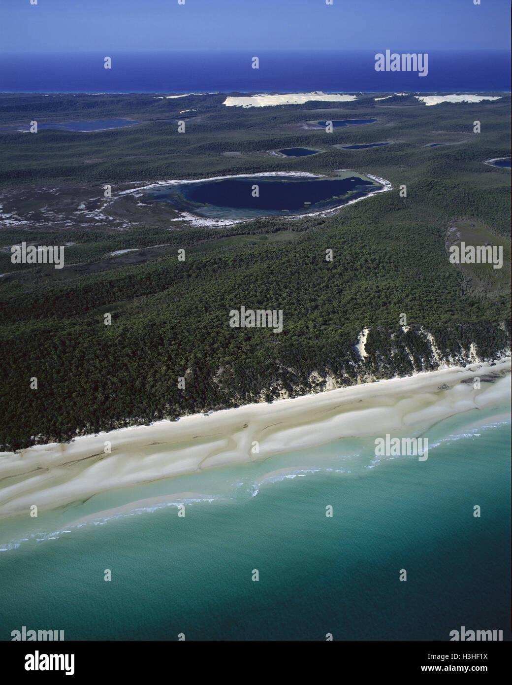 Platypus bay avec lacs et lagunes, perché Banque D'Images