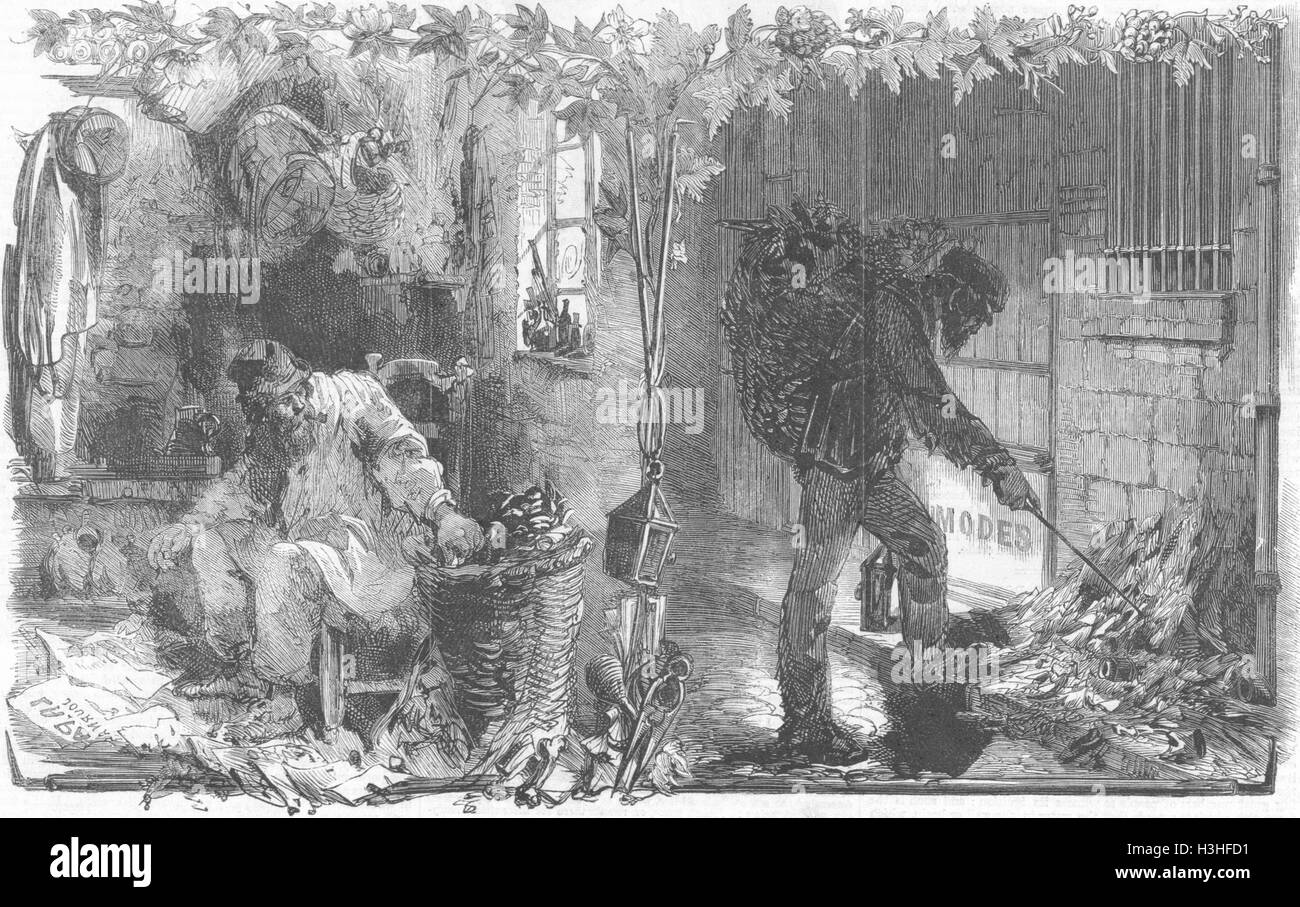 PARIS-trieur Rag picker & 1861. Illustrated London News Banque D'Images