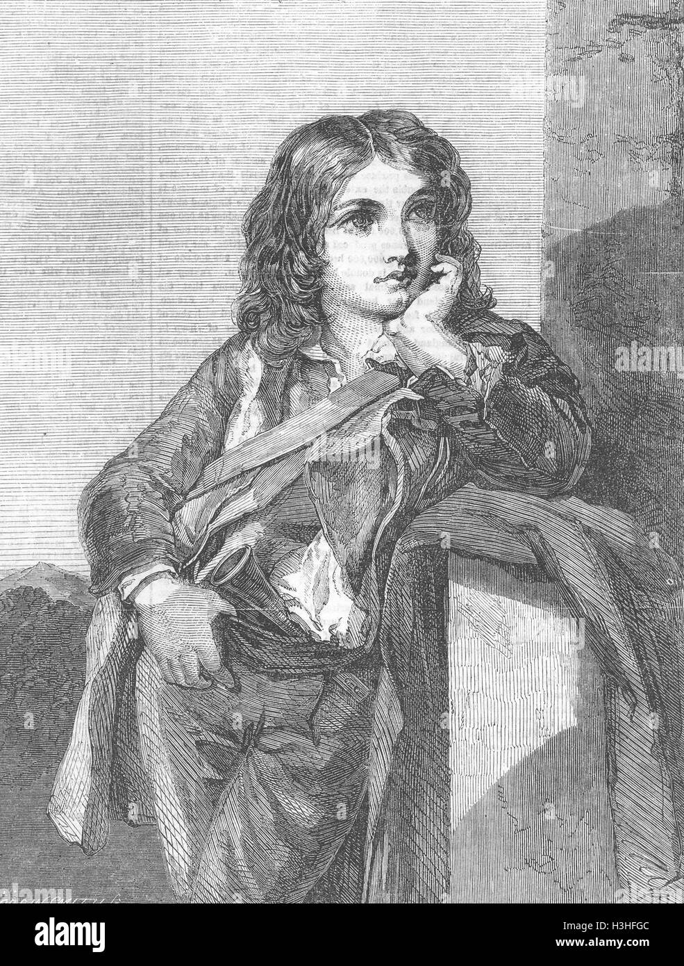 Enfants Un garçon paysan napolitain 1856. Illustrated London News Banque D'Images