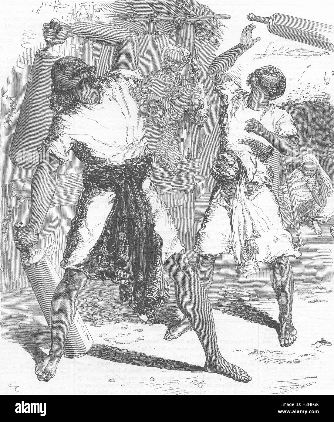 Exercices de callisthénie Inde En Inde 1860. Illustrated London News Banque D'Images