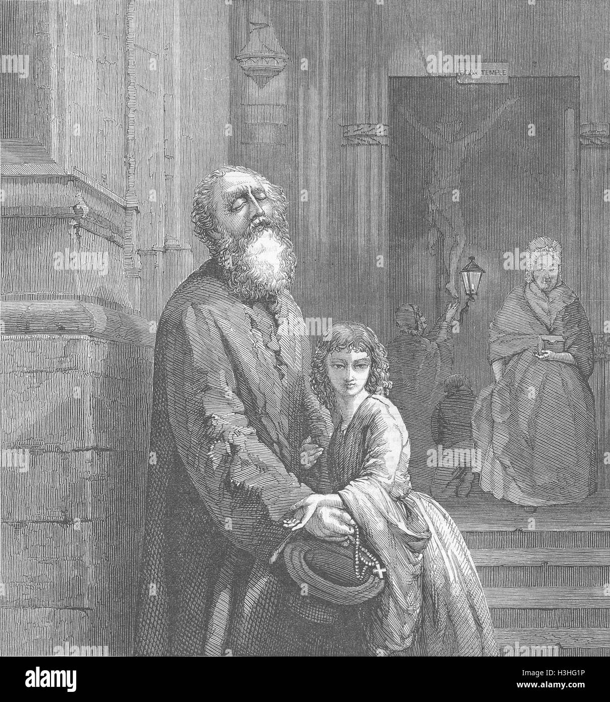 Le mendiant aveugle PORTRAITS 1859. Illustrated London News Banque D'Images