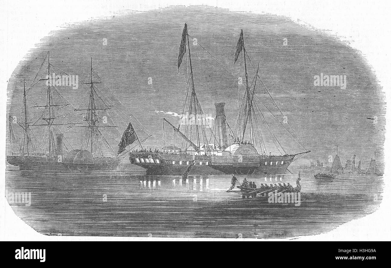 Belgique Le Roi des Belges, le Yacht Royal 1852. Illustrated London News Banque D'Images