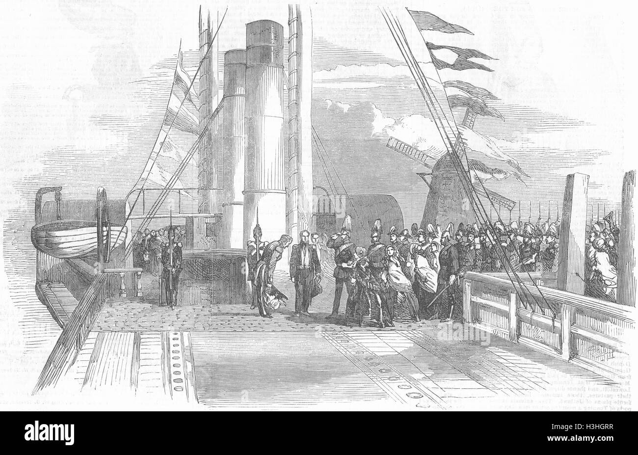 Roi de Danemark visiter Peto Cygnus 1854. Illustrated London News Banque D'Images