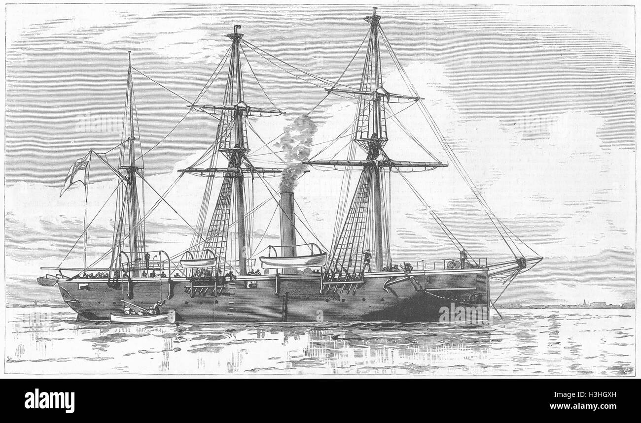 Les navires HMS Condor, commandé, Lord Charles Beresford 1882. Illustrated London News Banque D'Images