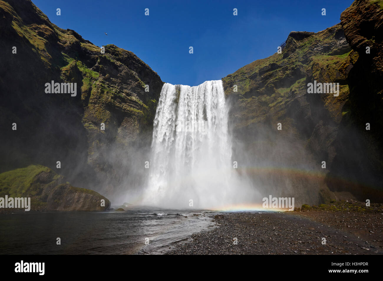 Cascade de skogafoss en Islande Banque D'Images