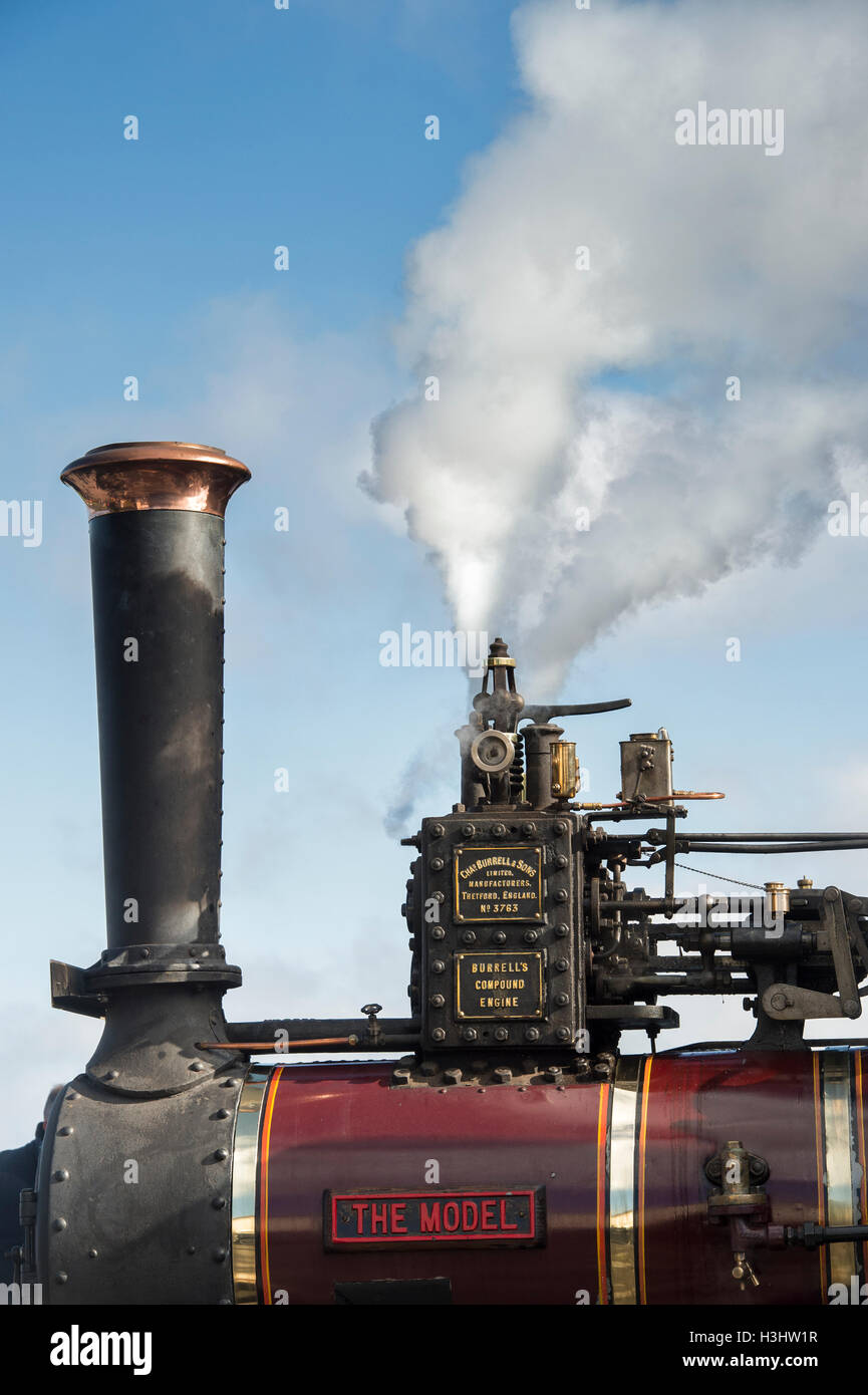 Moteur à vapeur Locomotive routière Burrell détail. Moteur de traction. UK Banque D'Images